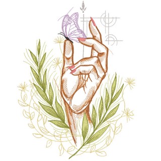 Butterfly on hand embroidery design - Embroidery Design