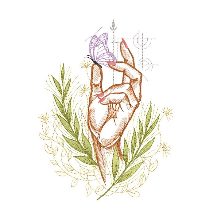 Butterfly on hand embroidery design - Embroidery Design