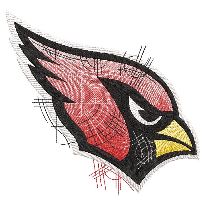 Arizona Cardinals logo art sketch embroidery design - Embroidery Design