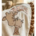 Giraffe kiss baby giraffe embroidery design preview showcasing a charming stitched motif for baby clothing.