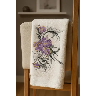 Big Swirl Iris  embroidery design - Embroidery Design