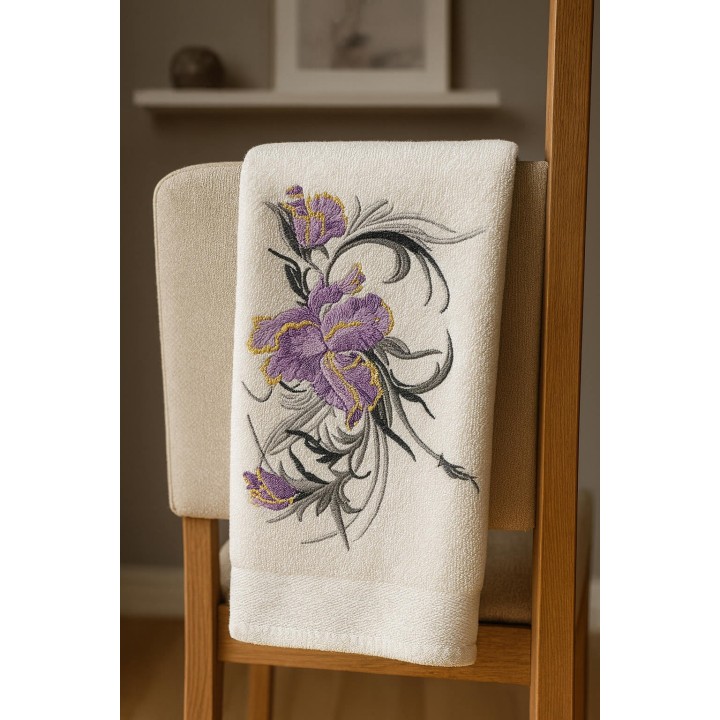 Big Swirl Iris  embroidery design - Embroidery Design