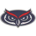 Embroidery design of the Florida Atlantic Owls primary logo featuring the iconic owl mascot in vibrant colors.