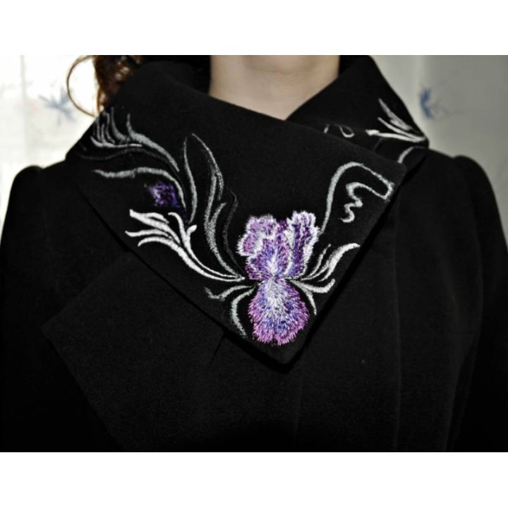 Big Swirl Iris  embroidery design - Embroidery Design