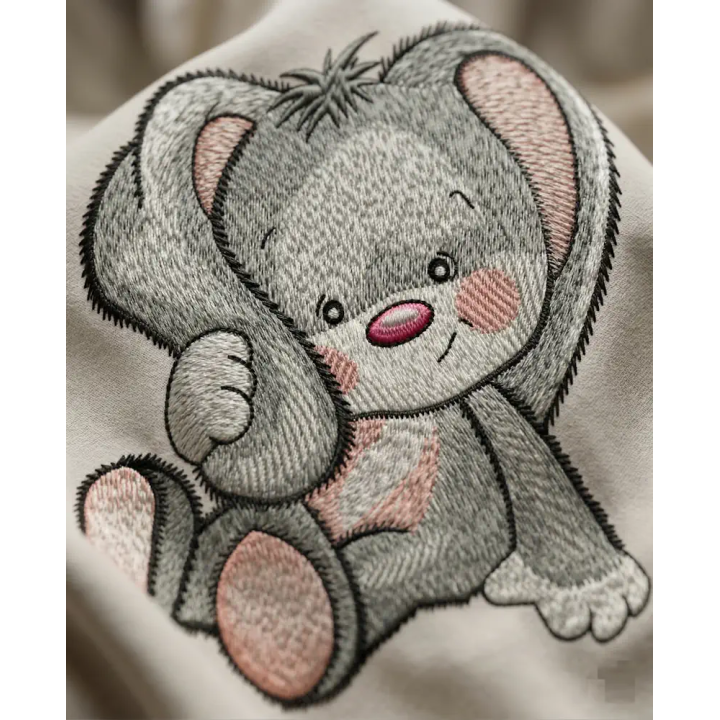 Charming Bunny Girl Embroidery Design for Crafts
