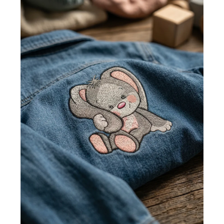 Charming Bunny Girl Embroidery Design for Crafts