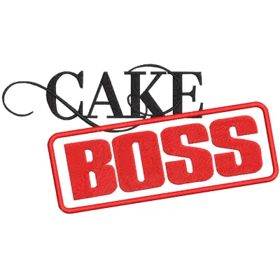 Cake Boss logo embroidery design featuring vibrant colors and intricate stitching, ideal for fans of the show.