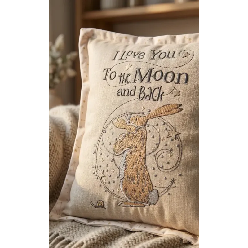 Moon & Back Bunny Stitching Pattern for Baby Gifts