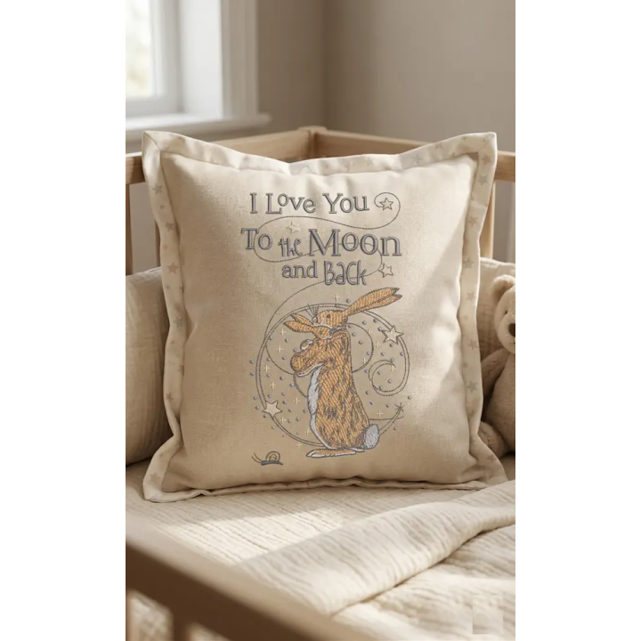 I Love You to the Moon Bunny Design for Stitching