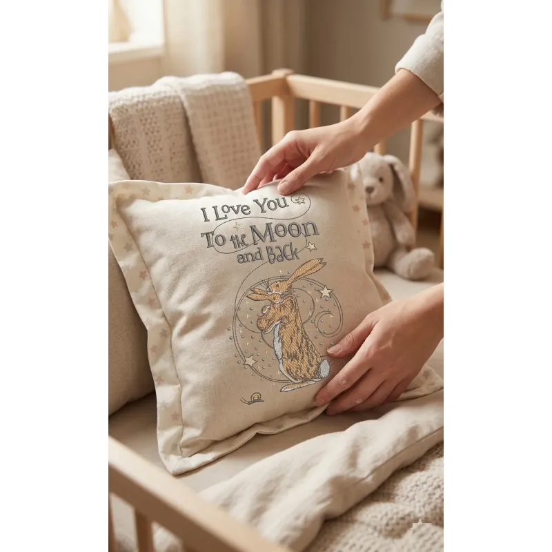Moon & Back Bunny Stitching Pattern for Baby Gifts