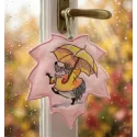 Charming Hedgehog with Umbrella Embroidery Design