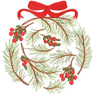 Christmas Tree Branches embroidery design - Embroidery Design
