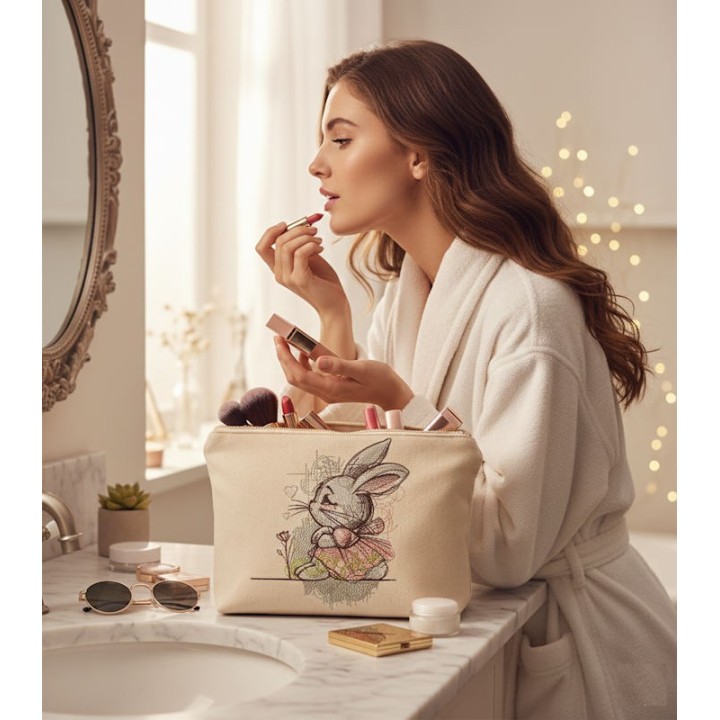 Dreamer Bunny Girl in Sundress Embroidery Design