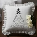 Closeup of the Bride Dress of Hearts embroidery design, ideal for Valentine's Day stitching projects.
