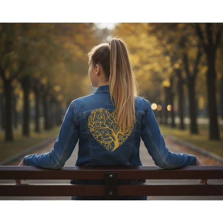 Golden Tree Heart Embroidery Design - Perfect for Valentine…