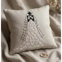 Closeup of the Bride Dress of Hearts embroidery design, perfect for Valentine's Day stitching on t-shirts or tote bags.