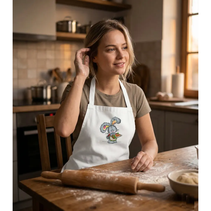 Charming Bunny Baking Cookies Embroidery Design