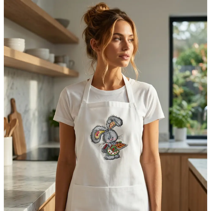 Charming Bunny Baking Cookies Embroidery Design