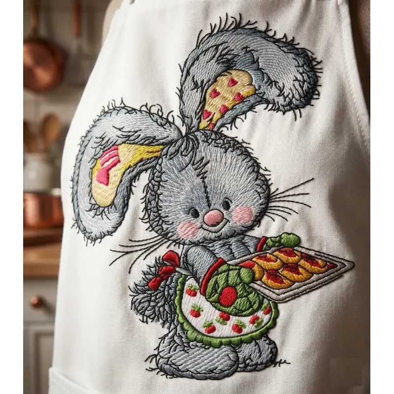 Bunny Baking Cookies Stitching Pattern