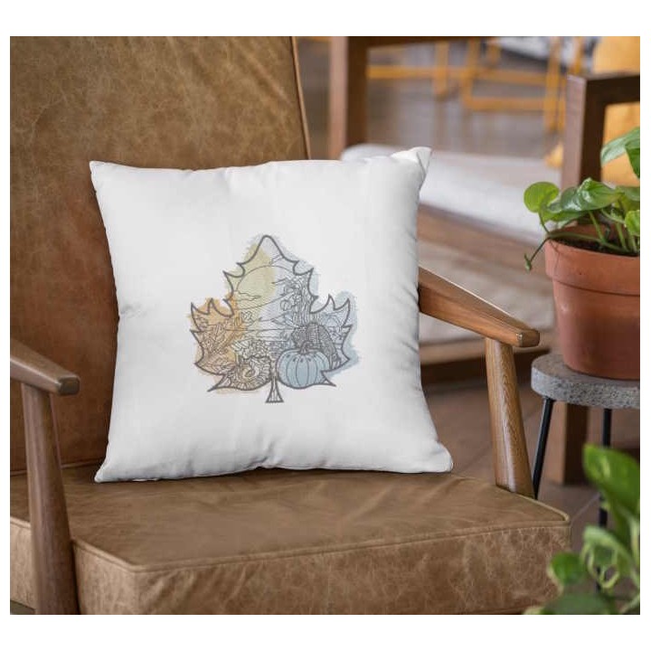 Autumn Leaf Landscape Embroidery Design for Stitching