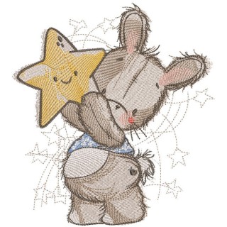 Bunny with a star free embroidery design