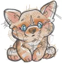Corgi sketch free embroidery design