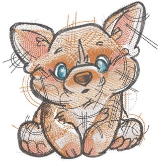 Corgi sketch free embroidery design
