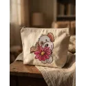Cute Puppy Big Flower Embroidery Design - Dog Motif