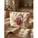 Cute Puppy Big Flower Embroidery Design - Dog Motif
