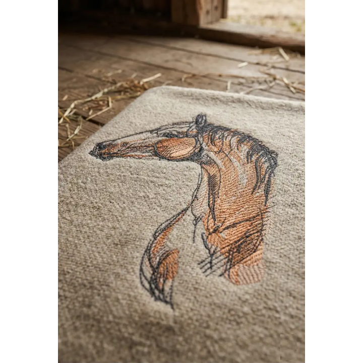 Brown Horse Sketch Embroidery Design - Unique & Elegant