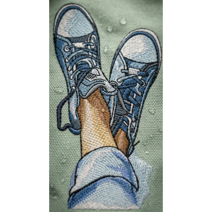 Sneakers Jeans Freedom Embroidery Design for Summer