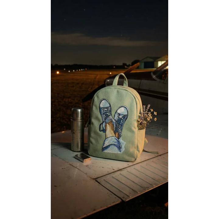 Sneakers Jeans Freedom Embroidery Design for Summer