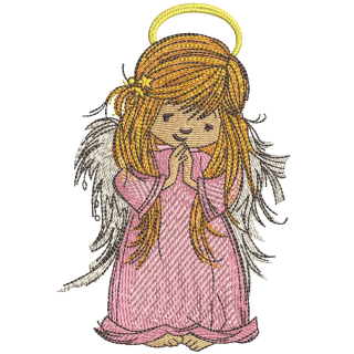 Preview of the Praying Angel 2 embroidery design, showcasing a serene angelic motif for various fabric projects