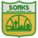 Sonics Seattle basketball club logo embroidery design