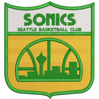 Sonics Seattle basketball club logo embroidery design