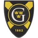 Gustavus Adolphus College shield logo embroidery design featuring the college's emblem in vibrant colors.