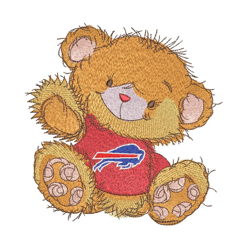 Teddy bear Buffalo Bills embroidery design