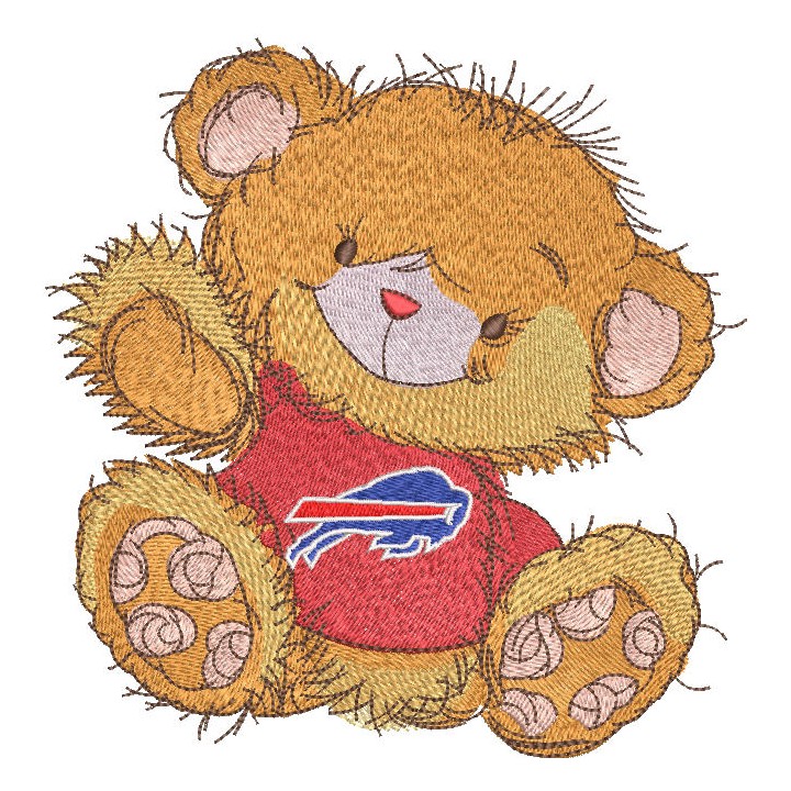 Teddy bear Buffalo Bills embroidery design