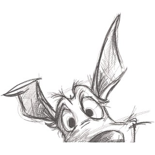 Dog ears stick out embroidery design