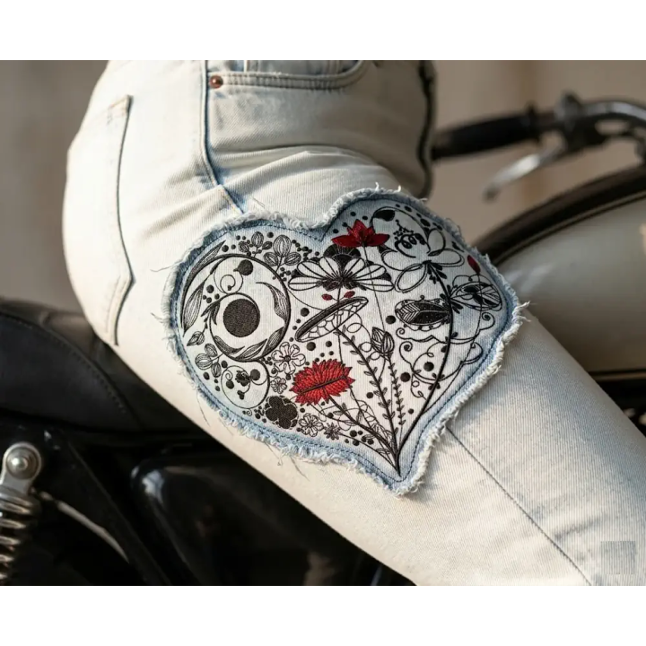 Floral heart 3 embroidery design - Embroidery Design