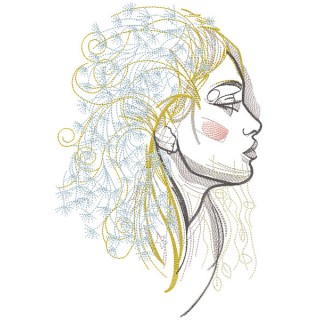 Dandelion lady embroidery design - Embroidery Design