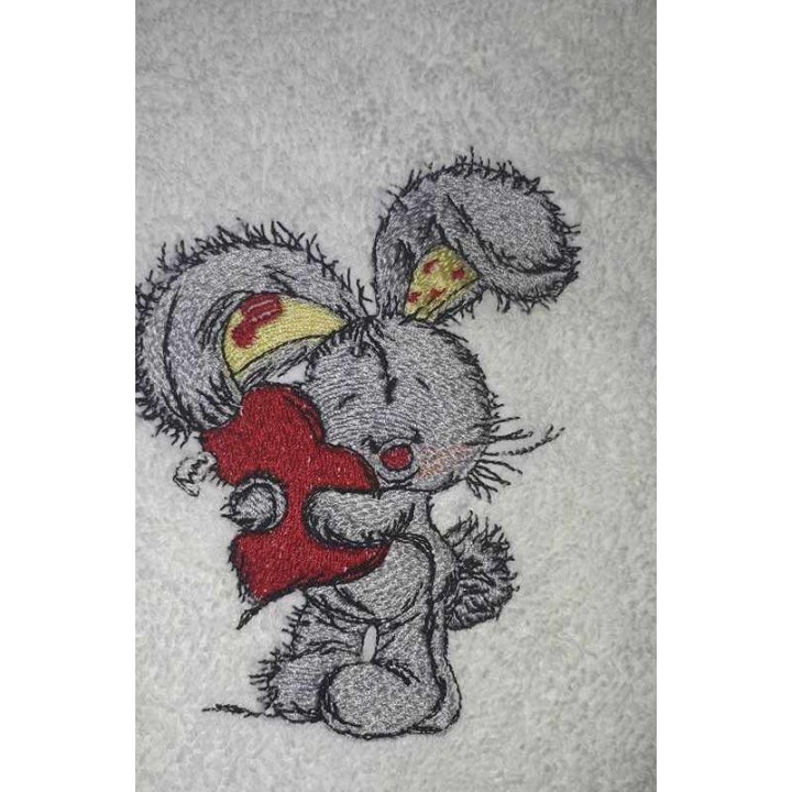 Bunny Hugs Your Heart Embroidery Design