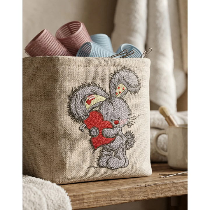 Bunny Hugs Your Heart Embroidery Design