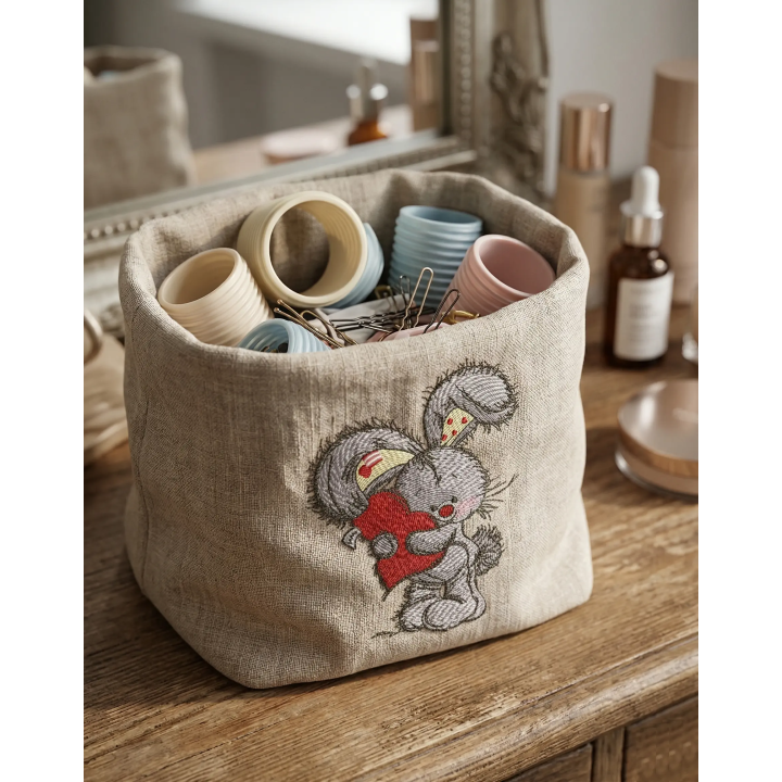 Bunny Hugs Your Heart Embroidery Design