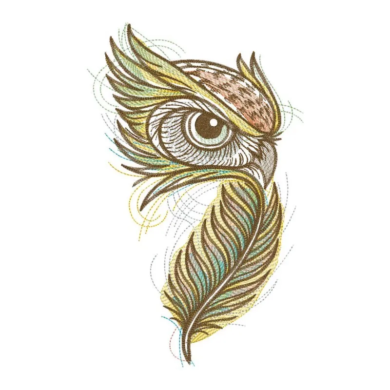 Owl vibe embroidery design