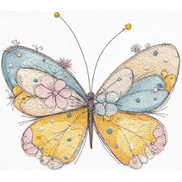 Butterfly crayons embroidery design