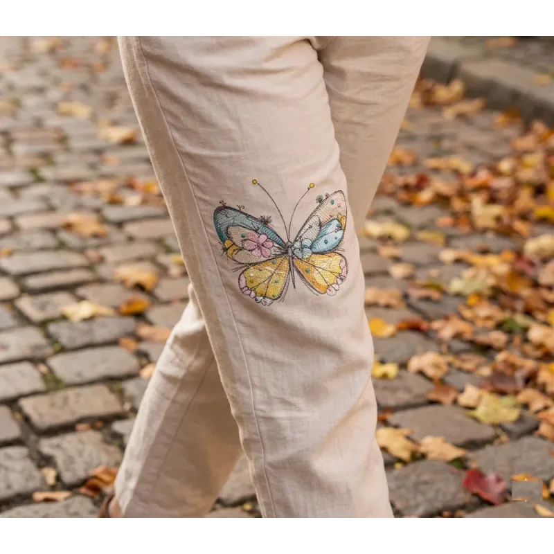 Butterfly Crayons Stitching Pattern for Creative Kids