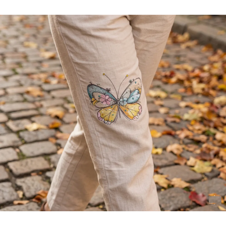 Butterfly crayons embroidery design - Embroidery Design