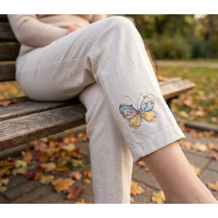 Butterfly crayons embroidery design - Embroidery Design