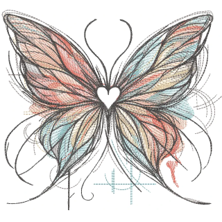Free Butterfly All the Colors of Love Embroidery Design File
